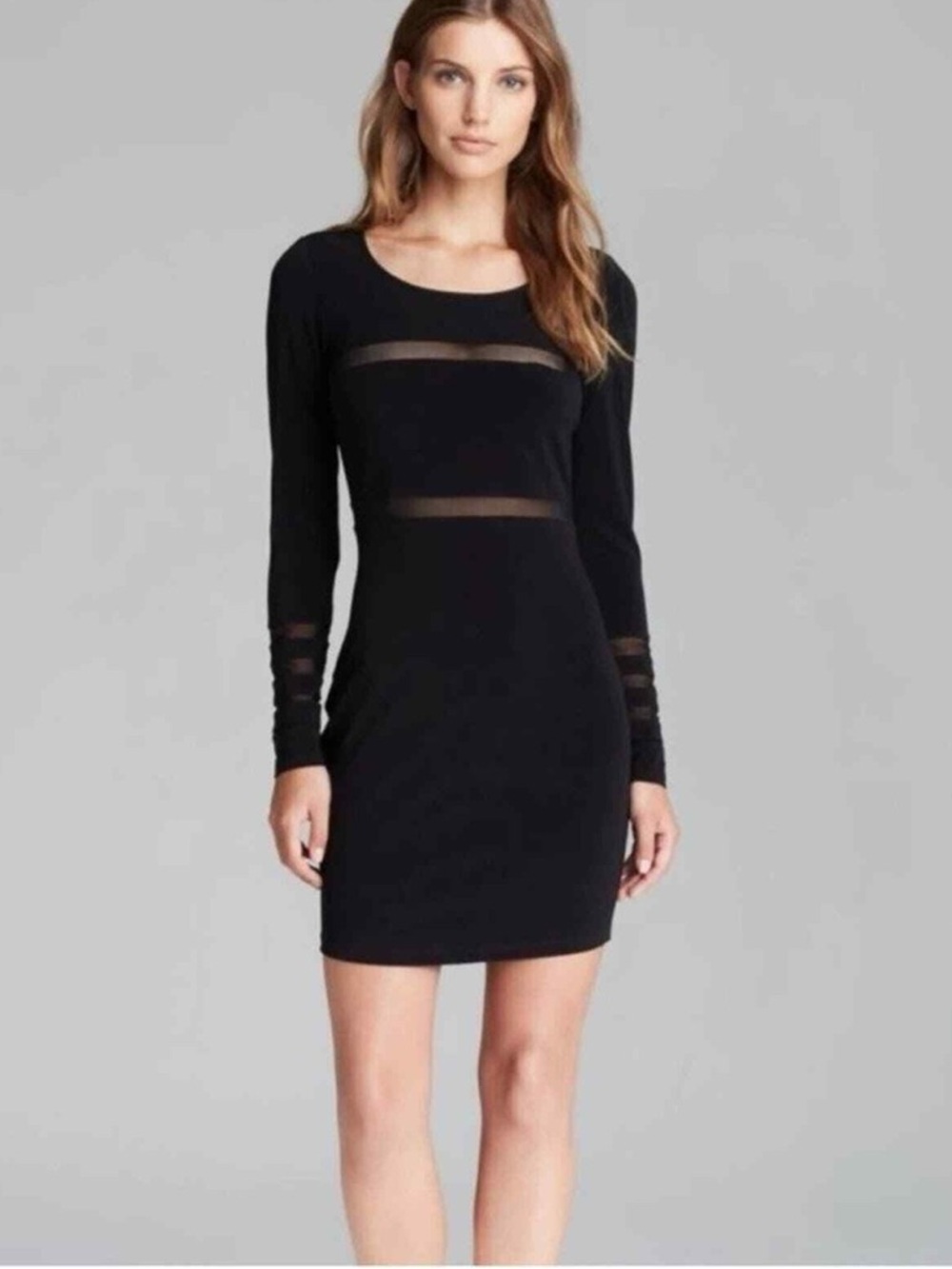 Elizabeth & James mesh stripe dress cinq sept reiss maje sandro iro ayr cuyana